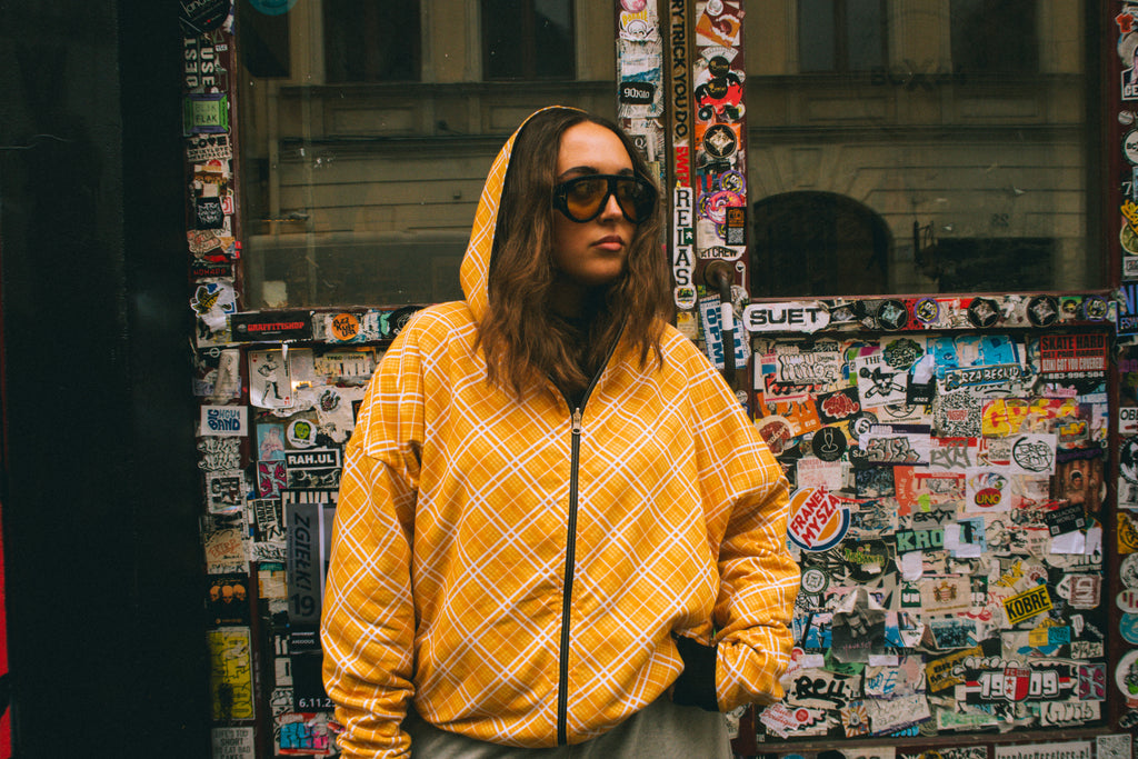 PARADOX REVERSIBLE HOODIE s2e2/ BLACK x YELLOW CHECKER