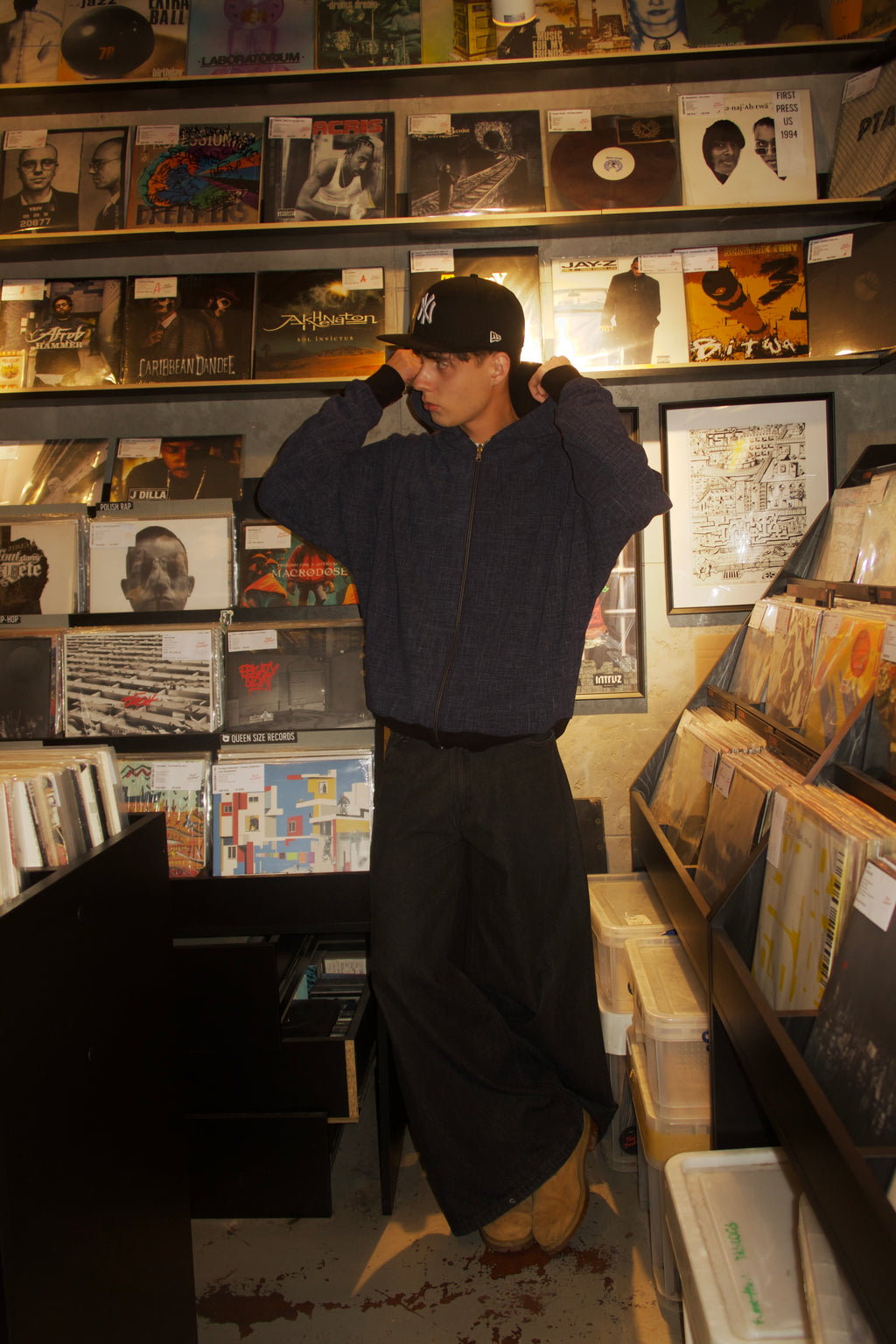 REVERSIBLE HOODIE s2e2 / BLACK x DENIM JEANSOWY